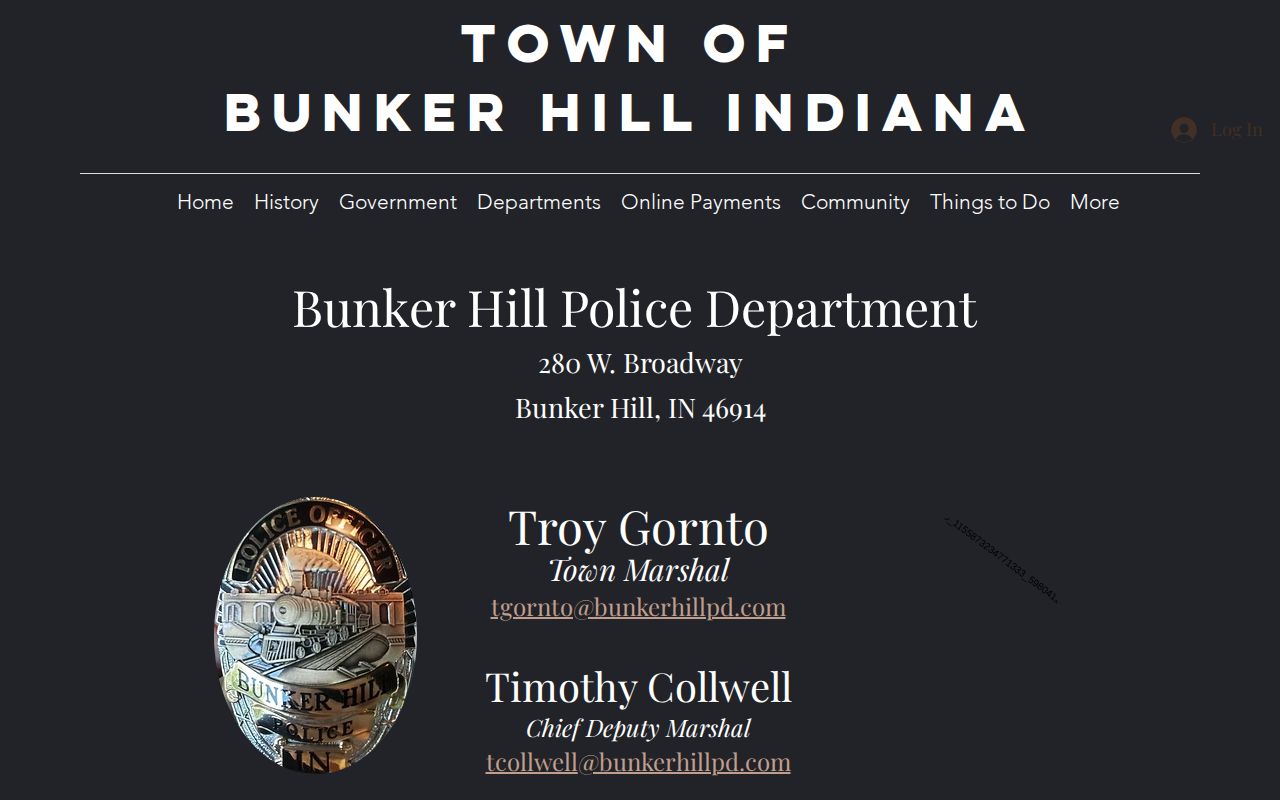 Bunker Hill Police Department official arrest records page