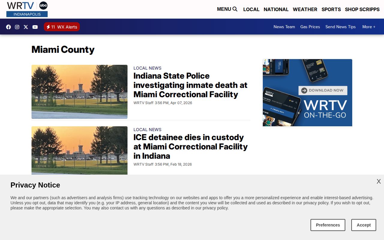 WRTV Miami County crime news and arrest reports