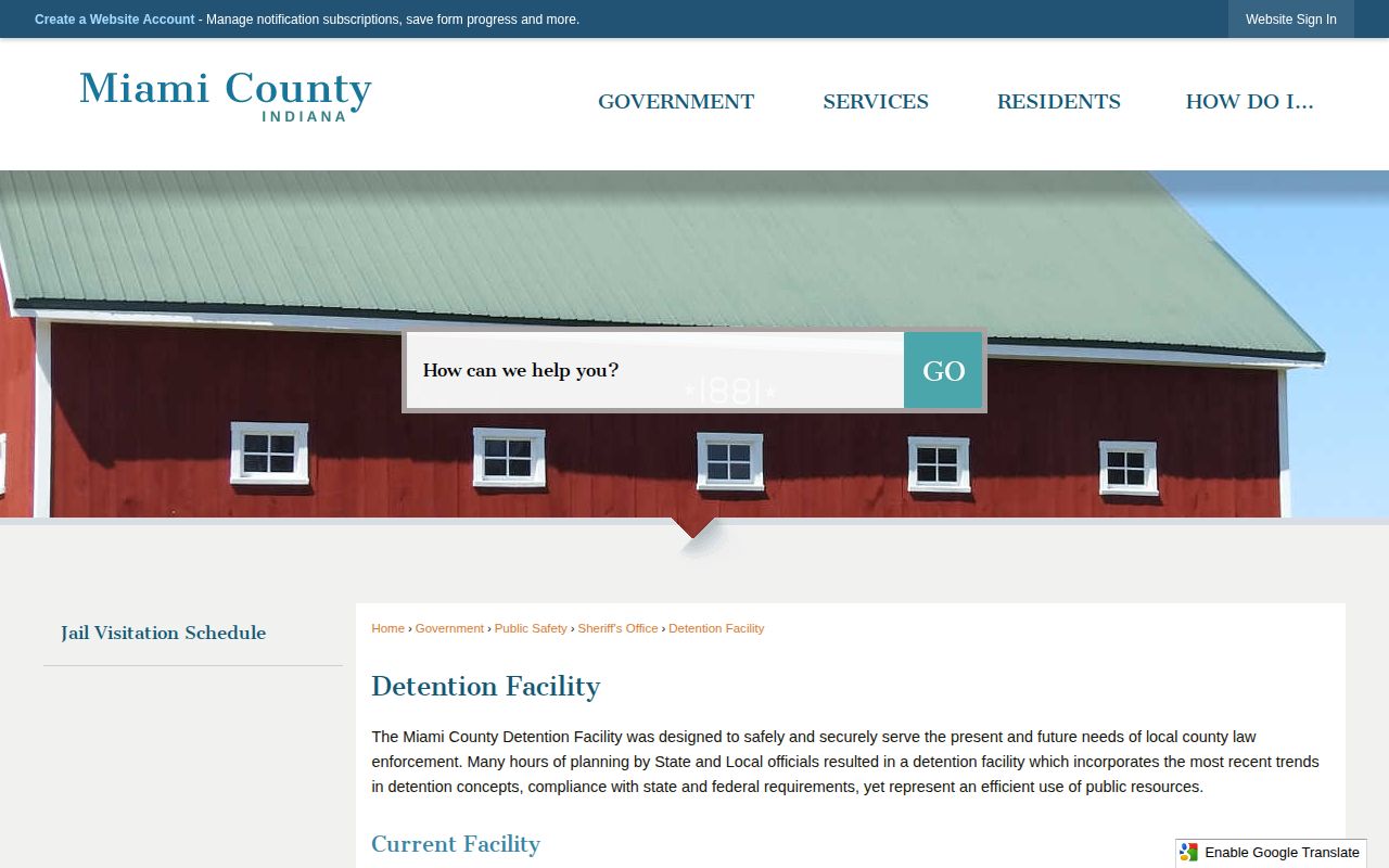 Miami County Detention Facility booking record source